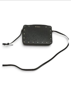 Michael Kors Black Leather Studded Crossbody